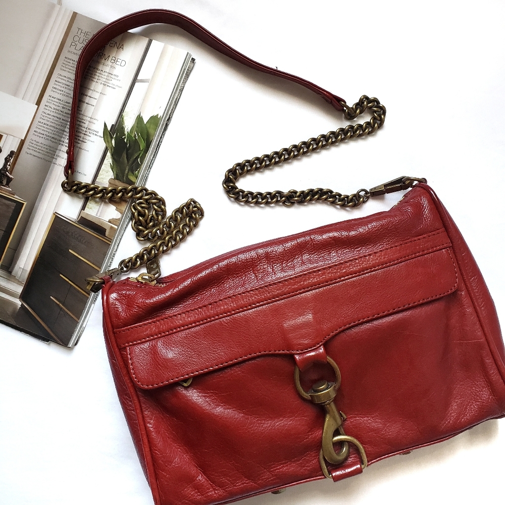 Rebecca Minkoff Mac Crossbody Deep Red & Brass